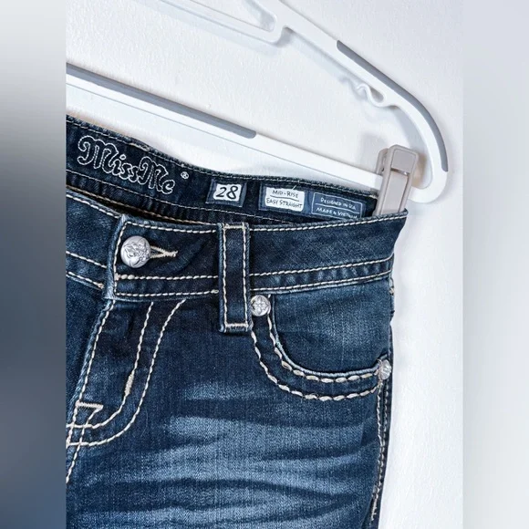 Miss Me Dark Blue Straight Leg Jeans - Picture 2 of 5